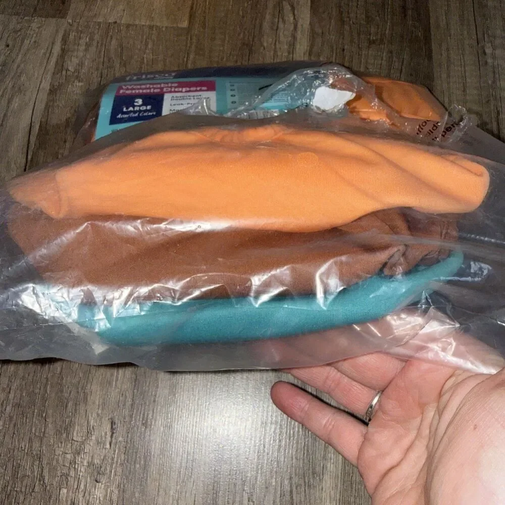 Frisco Female Dog Diapers New leak-proof Washable Orange Blue Set Of 3 Large
